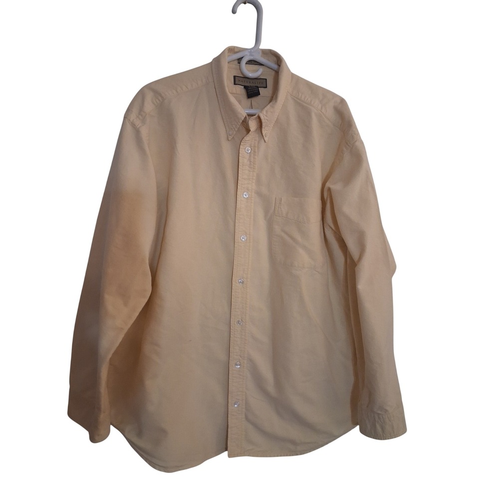 Naturalife The Big Shirt Yellow Cotton Button Down Oversized Top XLm Mens